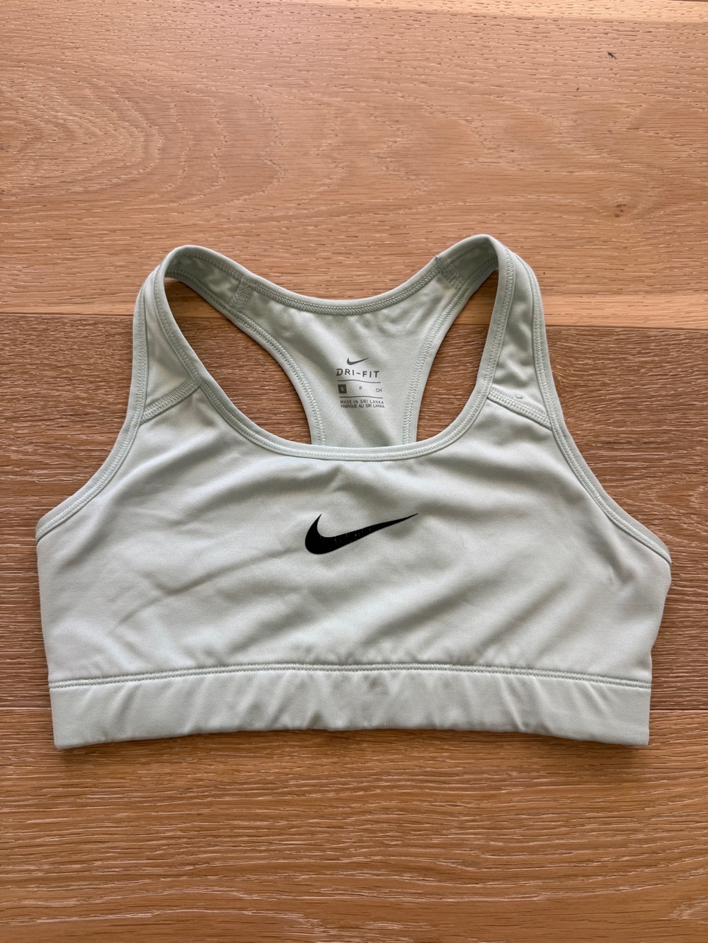 Women’s Nike Dri-FIT Light Sage Sports Bra - Supportive Racerback S